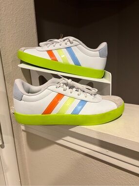 Adidas VL Court 3.0 Kids Multicolor Skateboard Shoes Youth Size 5.5Y